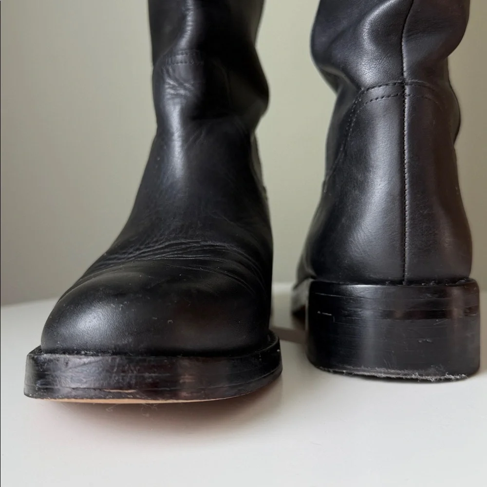 J. Crew Leather Over the Knee Boots Pull On Fold Over Riding Equestrian #BA769 8